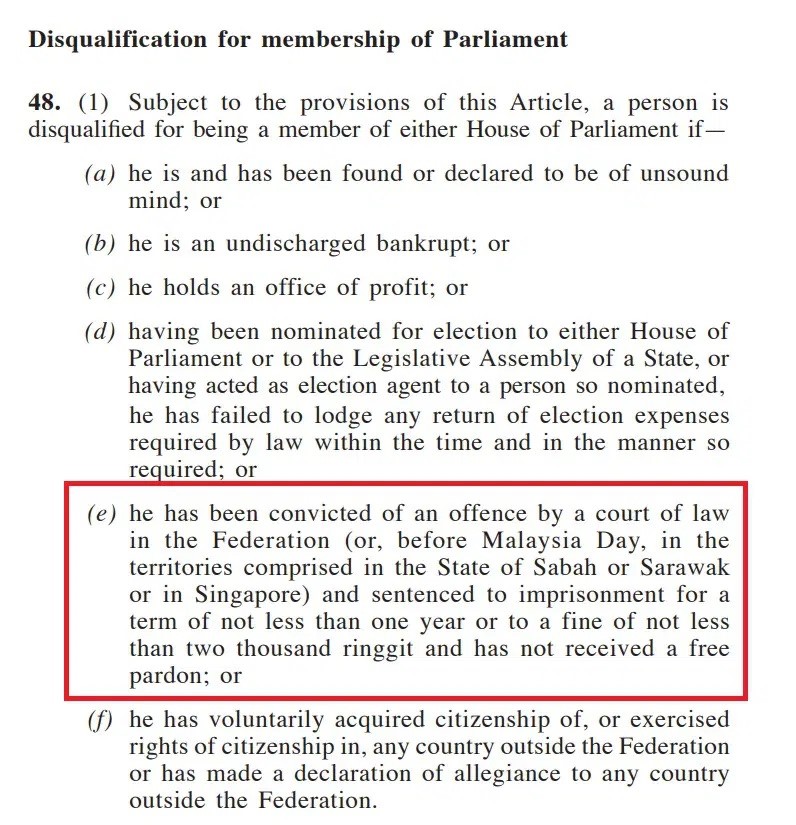 Disqualification For Membership Of Parliment, LUQMAN ISWATT &amp; PARTNERS